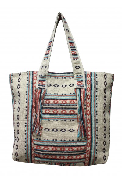 Fringed Dhurrie bag
